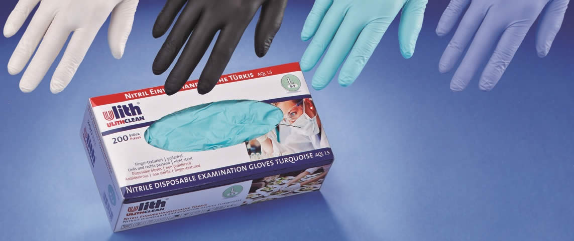 Disposable gloves made of latex, vinyl and nitrile
